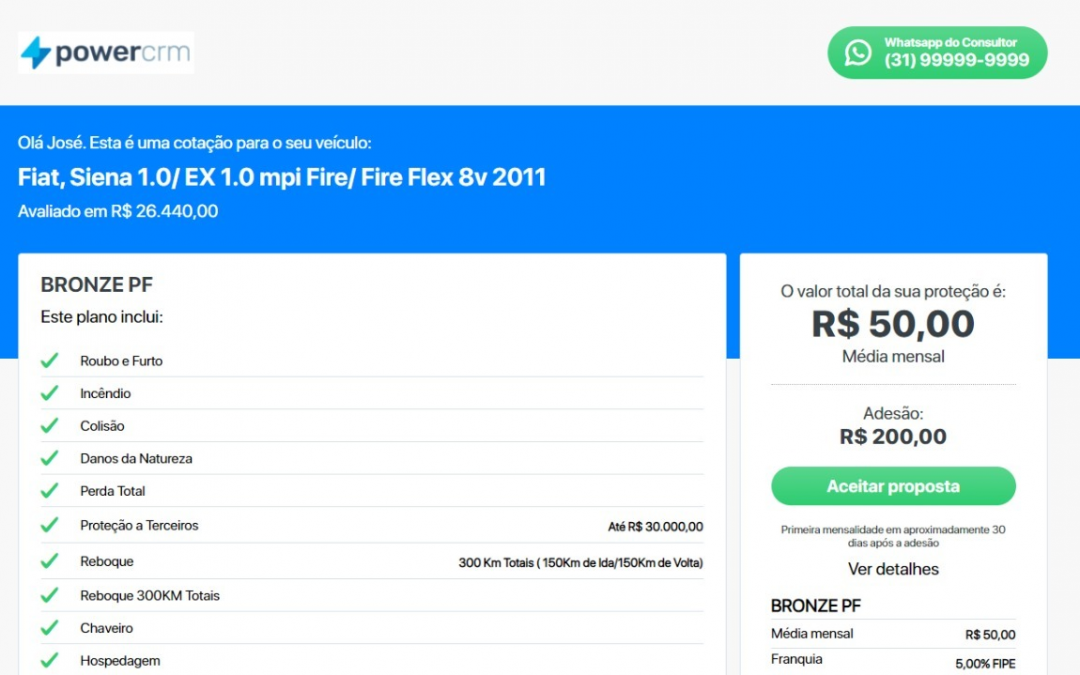 Você ainda consulta o site FIPE pra gerar cotação? Com Power CRM você gera em menos de 1 minuto